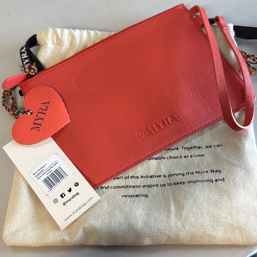 Myra leather clutch
